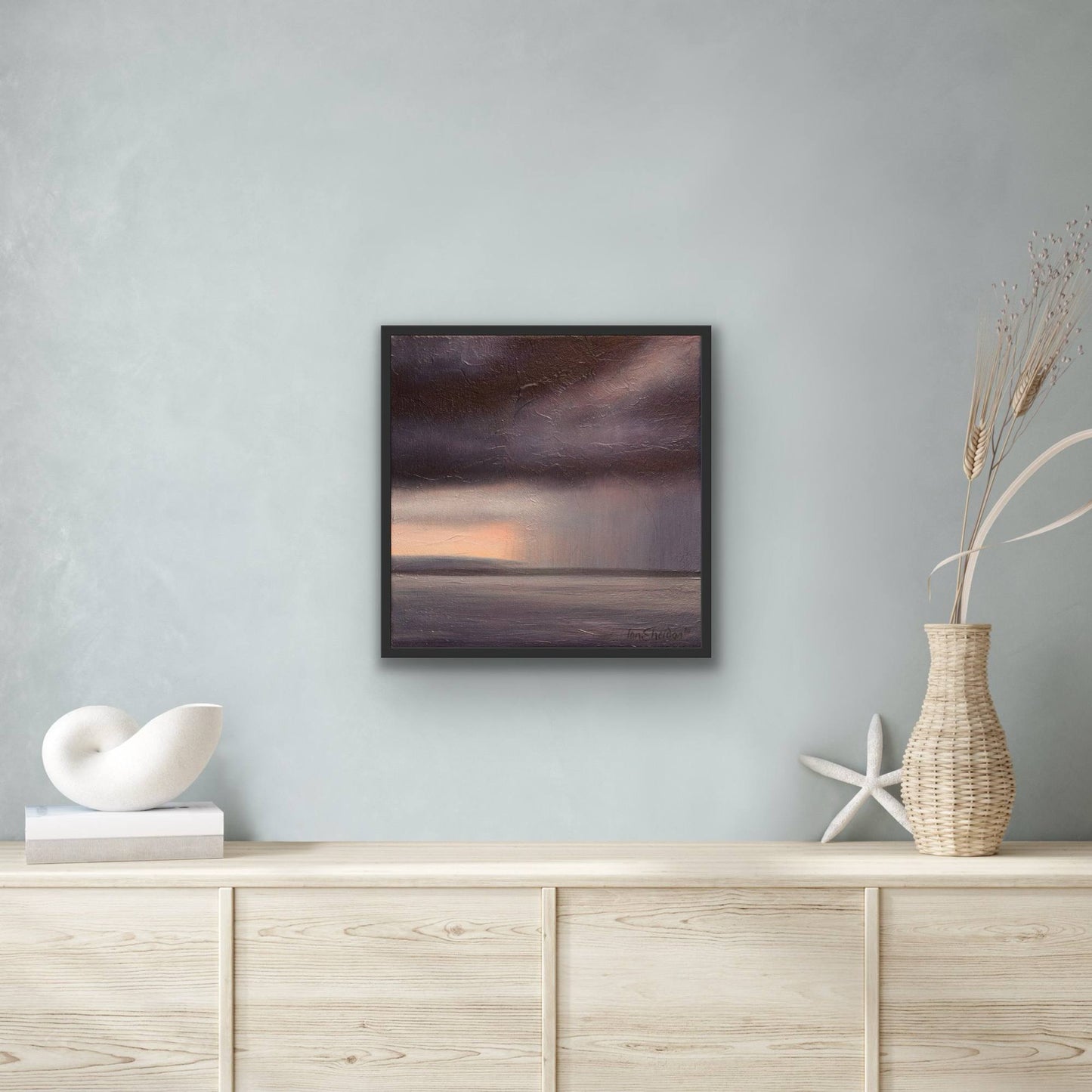 Lake Storm ; Framed Canvas Print 30x30 cm / 12x12″
