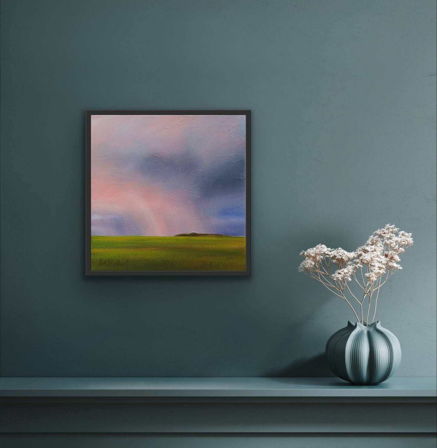 Rain Glow; Framed Canvas Print 30x30 cm / 12x12″