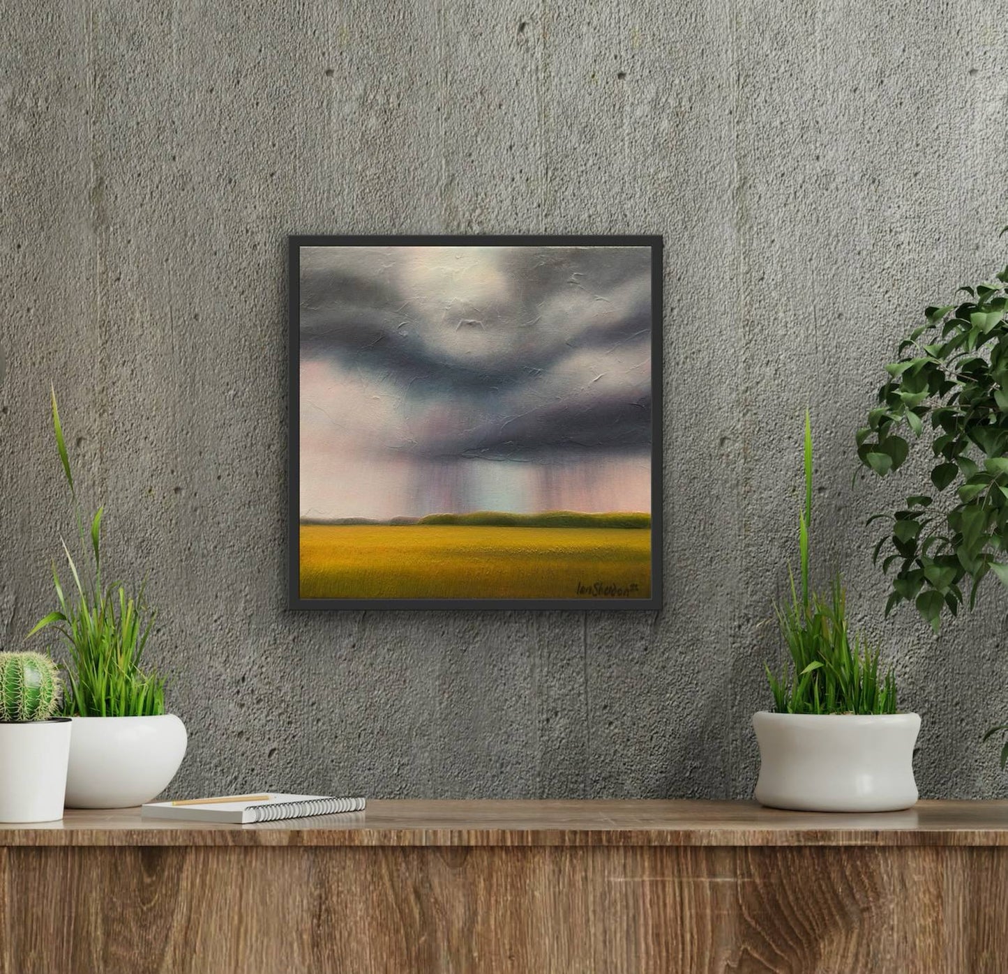 Rain Veil ; Framed Canvas Print 30x30 cm / 12x12″