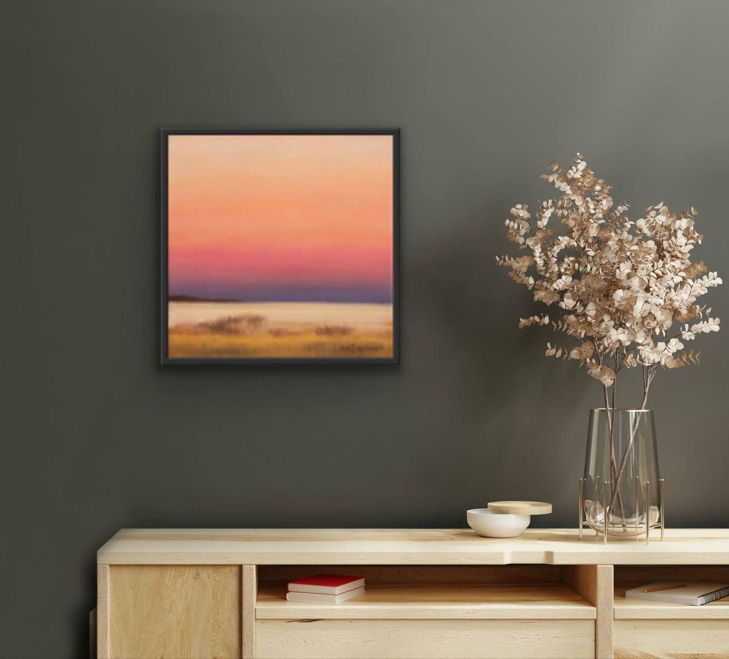 Winter’s Dusk; Framed Canvas print 30x30 cm / 12x12″