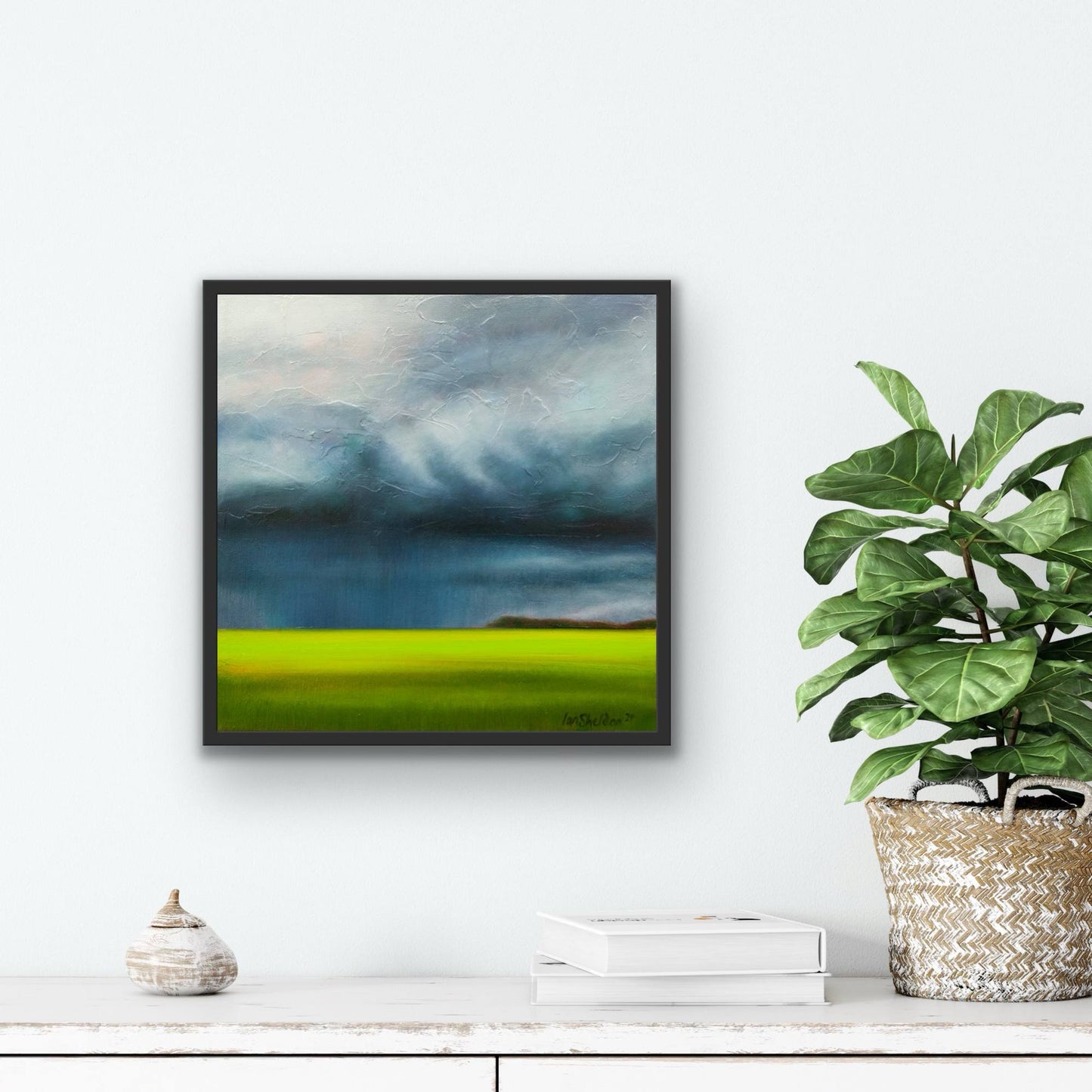 Spring Green Square ~ Framed Canvas Print 30x30 cm / 12x12″